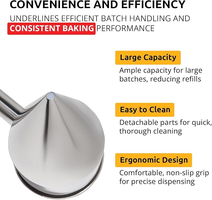 ALDKitchen Dough Dispenser | Stainless Steel | Batter Pourer (Funnel)