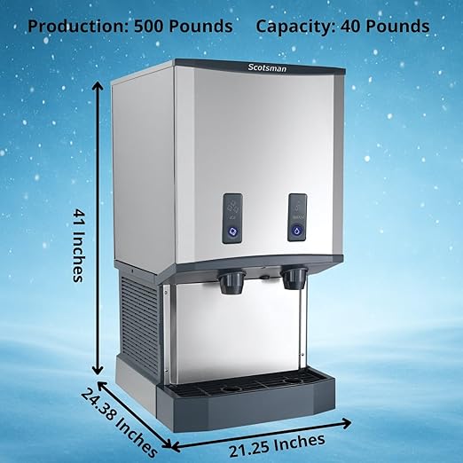 Scotsman HID540AB-1 Meridian Push-Button Countertop Nugget Ice & Water Dispenser, Air Cooled - Up to 500 lb. Production, 40 lb. Storage