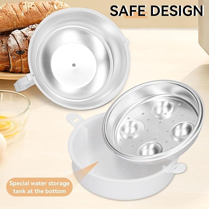 Microwave Egg Cooker 4 Eggs, Microwave Egg Boiler Cooker Portable Microwave Egg Boiler Machine Chicken Shaped Steamer Poacher for Poached Eggs, Rapid Breakfast Tool, 4.8x3.7in