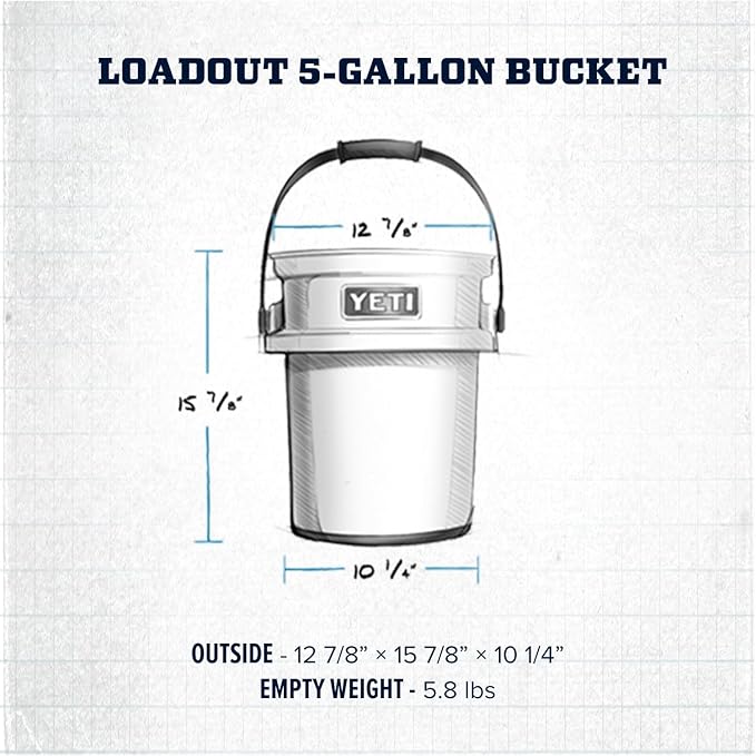 YETI Loadout 5-Gallon Bucket, Impact Resistant Fishing/Utility Bucket
