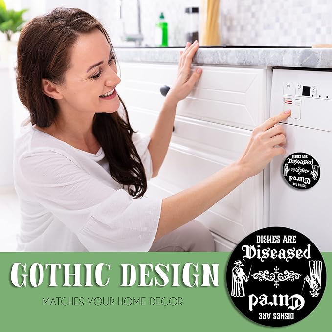Gothic Plague Doctor Mask Dishwasher Magnet – Clean Dirty Sign for Witchy Kitchen Decor, Quirky Home & Office Accessory, Ideal Gift, Dark Academia Skeleton Ghost Theme, Spooky Apartment Essentials