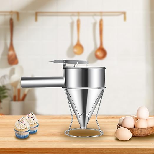40oz Pancake Batter Dispenser, Large Capacity Cupcake Dispenser with Stand, Cupcake Dispenser Funnel Funnel Cake Dispenser for Pancakes, Cupcakes or Any Baked Goods
