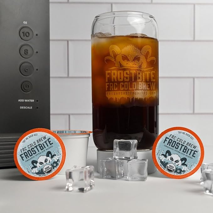 FRC Organic Frostbite Cold Brew Pods | Medium Roast | 24 Count K-Cup Compatible Pods for Single Serve Brewers | Mold, Mycotoxin & Pesticide 3rd Party Tested | USDA | Kosher | 100% Arabica Coffee