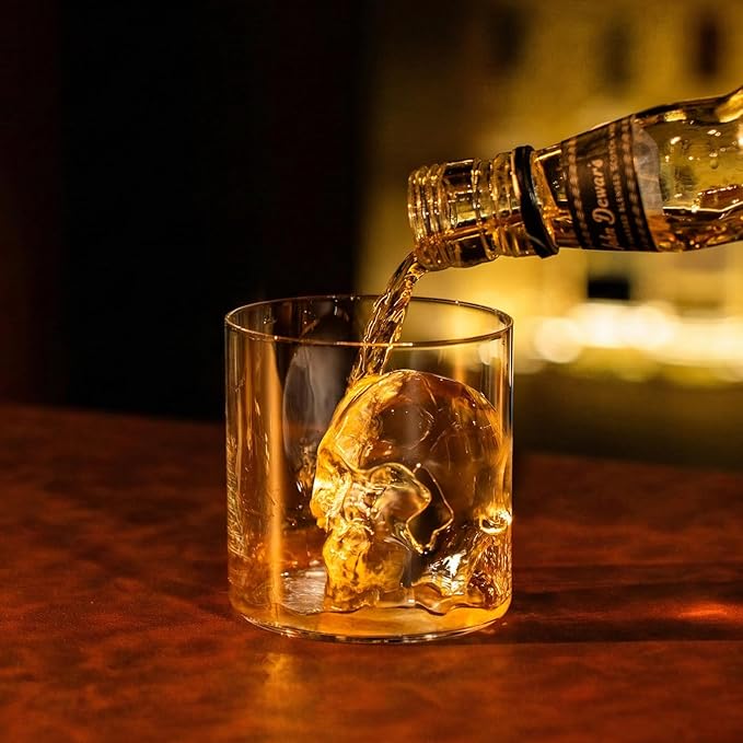 GLAZER mini, Clear Skull Ice Mold for Bourbon