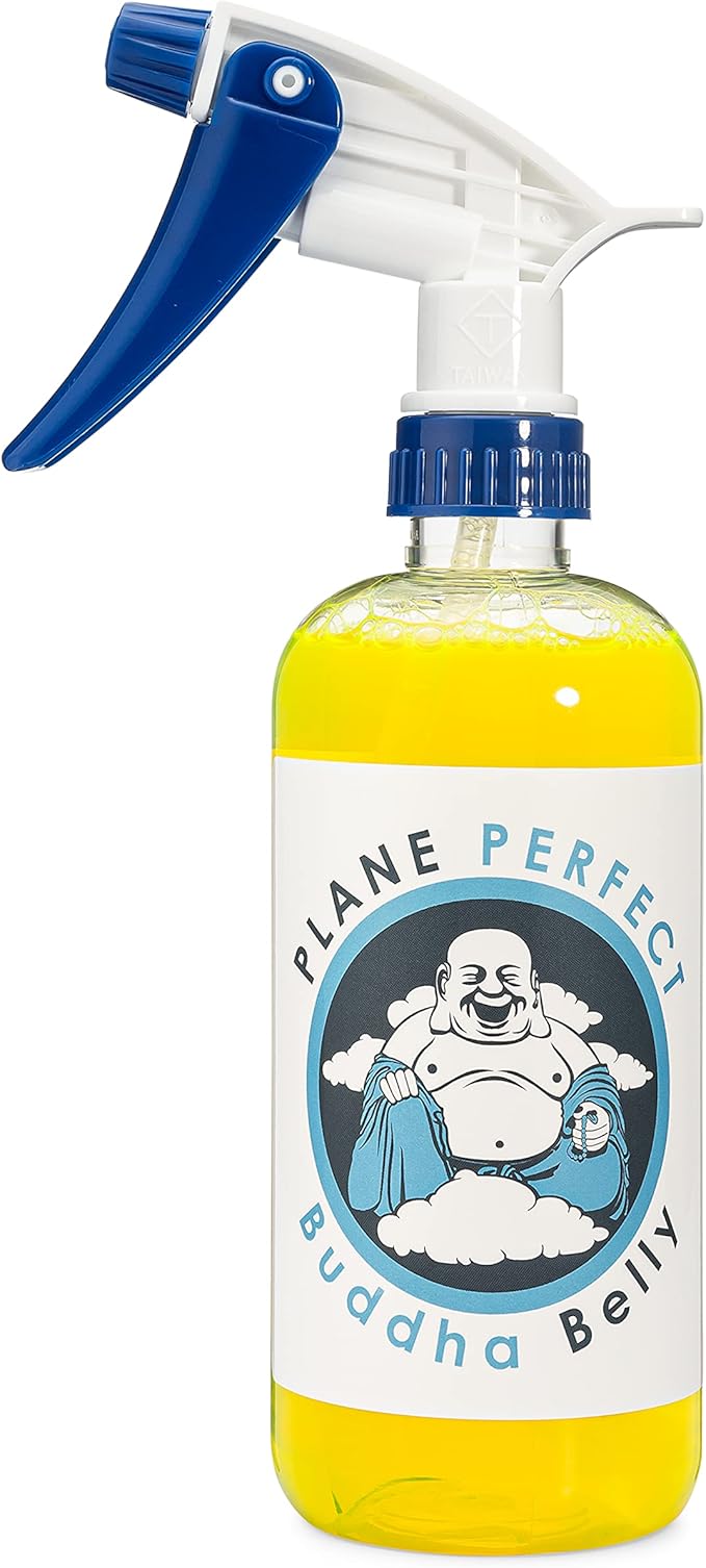 Plane Perfect Buddha Belly Oil & Grease Cleaner - Heavy Duty Aviation Grade Citrus Degreaser Spray - Multi Surface Cleaner for Automotive Engine, Aircraft, Car, Truck & RV | 16oz