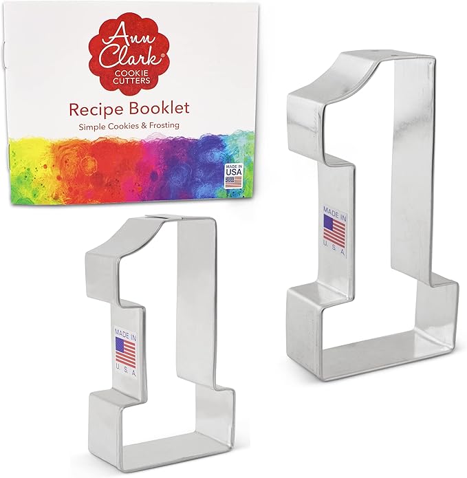 Ann Clark 2-Pc. Number 1 Cookie Cutter Set, Made in USA, 3-1/4” and 4-1/2”