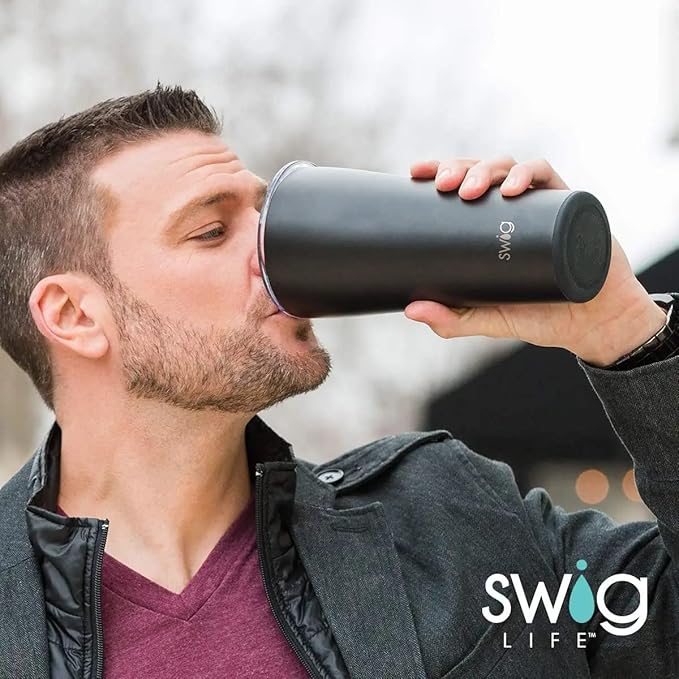 Swig Life 22oz Insulated Tumbler, Travel Coffee Tumbler with Lid, Cup Holder Friendly Travel Coffee Mug, Stainless Steel (Under the Sea)
