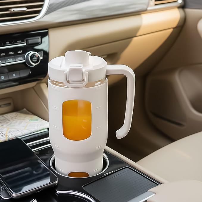 32oz Glass Tumbler with Straw Handle and 2-IN-1 Sip & Spout Lid, Reusable Iced Coffee Cup for Smoothie, Matcha, Milkshake, Leakproof Glass Water Bottle with Straw and Silicone Sleeve, BPA Free-White