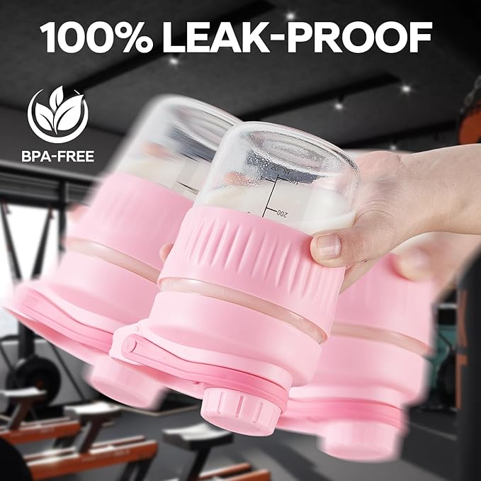 12oz Glass Shaker Bottle for Protein, Small Borosilicate Glass Protein Powder Leak-Proof Shaker Cup Mixes with 304 Blending Ball(12oz,Pink)