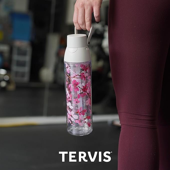 Tervis Venture Lite Sakura Japanese Cherry Blossom Made in USA Double Walled Insulated Tumbler Travel Cup Keeps Drinks Cold & Hot, 24oz Water Bottle, Classic