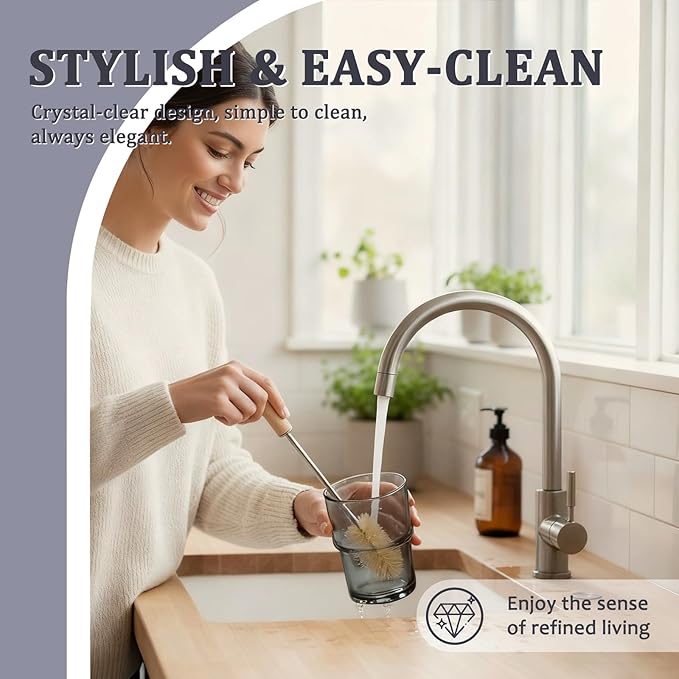 4 Packs Glass Tumbler with Lid and Straw Ice Coffee Cup Kitchen Gadgets Seller Apartment Essentials New Home Must Haves Things Stuff Accessories House Warming Housewarming Hostess Host First Gift