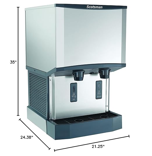 Scotsman HID525A-1 Meridian Nugget Ice & Water Dispenser, 25-Pound Capacity, Stainless Steel, 115-Volts, NSF