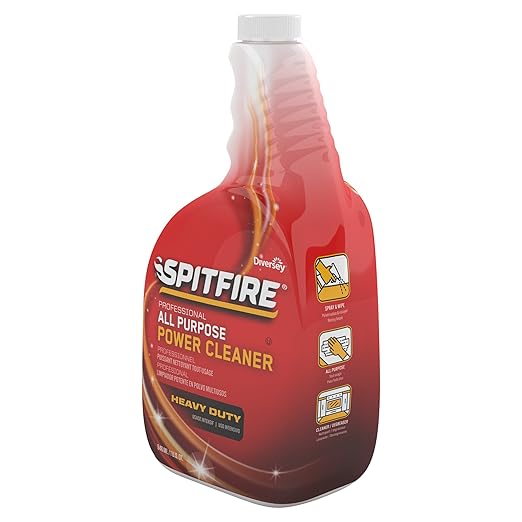 Spitfire CBD540038 Professional All Purpose Power Cleaner, Heavy Duty Degreaser Removes Resin, Paint, Oil, Ink, Gum, Pine Scent, Ready-to-Use Capped Spray, 32-Ounce (Pack of 4)