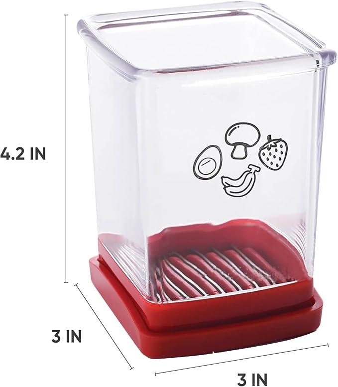 Fruit Cutter and Chopper – Cup Slicer for Strawberry, Grape, Banana, Mushroom, Kitchen Gadget for Fruits and Vegetables, Compact Slicing Tool (1 Pack)