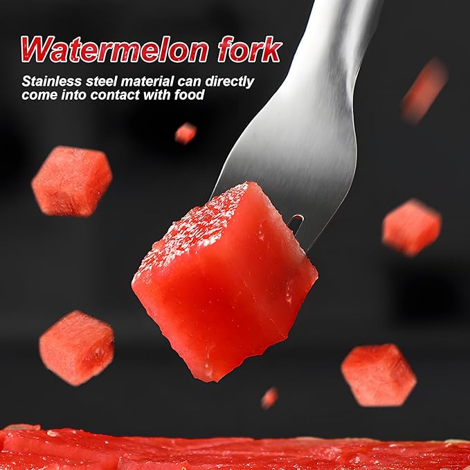 GoHere watermelon cutter 2-in-1 stainless steel fruit watermelon slicer kitchen gadgets watermelon cutter slicer tool (2PCS)
