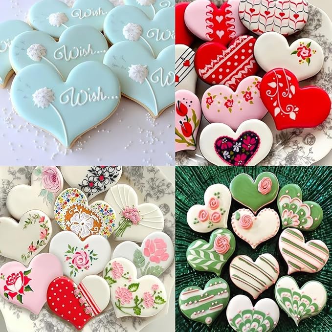 Heart Cookie Cutters Set of 6 – Stainless Steel Sandwiches Cutters & Biscuit Molds for Kids – Sturdy Cutters for Cookies, Sandwiches – Small to Large Sizes 1.69 to 3.74 Inches – Food Grade