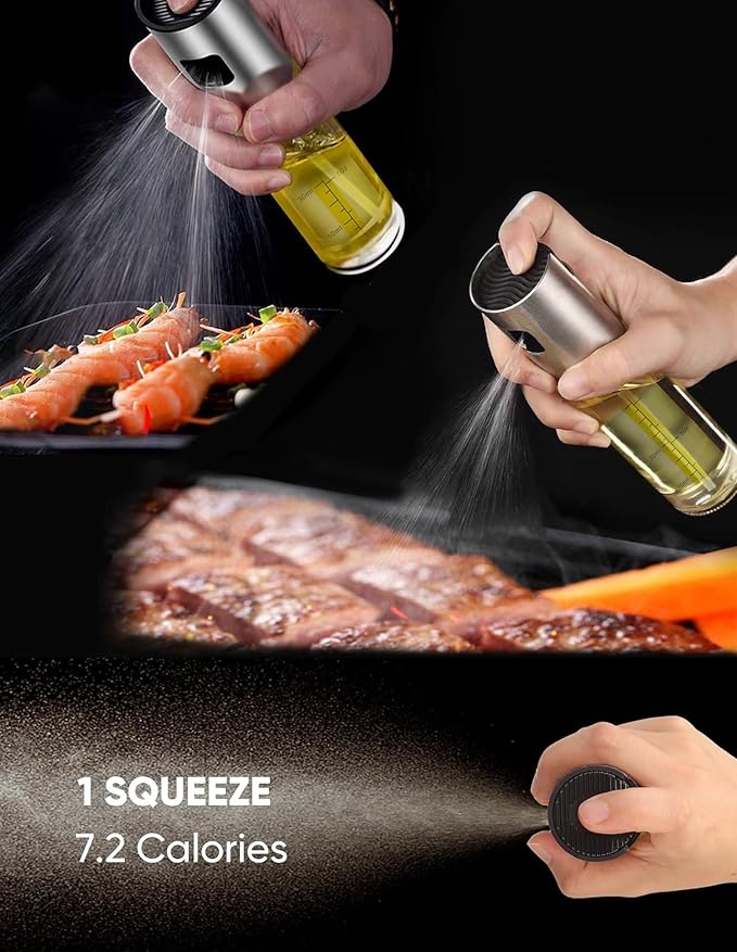 Oil Sprayer for Cooking,Olive Oil Spritzer,Olive Oil Spray Bottle for Salad, BBQ, Kitchen Baking, Roasting (100ml) (2)