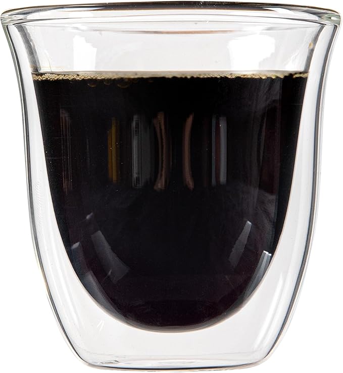 Restaurantware Coffee Cup 12 Pack of 2.72 oz Insulated Double-Wall Glass Borosilicate Coffee Cup Espresso Shot Dishwasher Safe For Hot Drinks