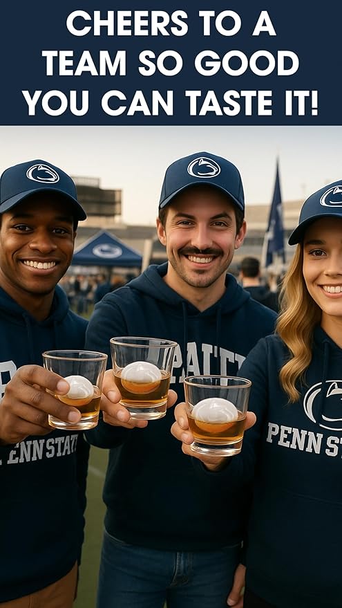 TEAM ICE - Penn State Silicone Ice Cube Tray - Large Silicone Ice Cube Mold for Whiskey & Cocktails, Durable Ice Tray for Game Day Drinks, College Logo Ice Mold for Fans & Tailgate Parties