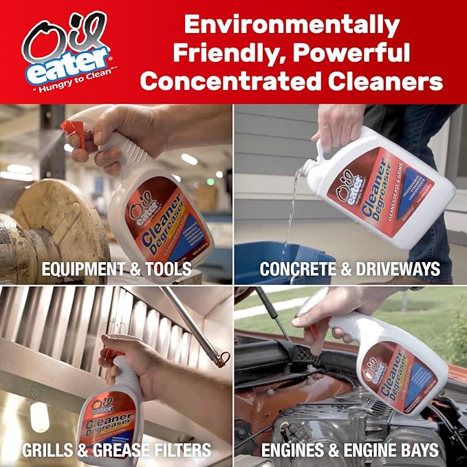 Oil Eater Original 1 Gallon Cleaner,Degreaser - Dissolve Grease Oil and Heavy-Duty Stains – Professional Strength,(Pack of 2)