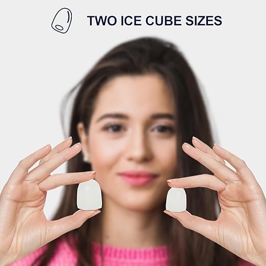 Koolatron KIM26-B Ice Makers Countertop, Portable Ice Maker, 26lbs/24Hrs 9 Bullet Ice Cubes Ready in 7 Mins, Self-Cleaning Function, L&S Size, with Ice Scoop and Basket, Perfect for Party, Black