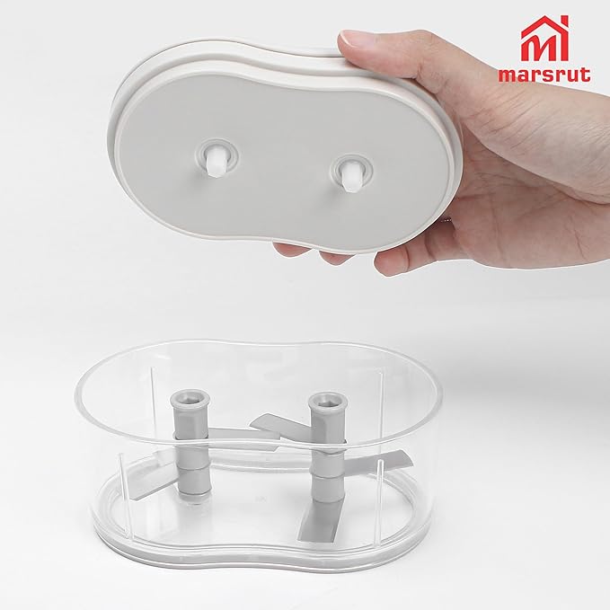 Garlic Dicer Push Chopper, Manual Hand Press Picador De Ajo, Food Mincer Cutter Slicer for Onion Vegetable Chili Peppers Fruits, Small Portable Handheld Easy Processor Shredder for Household Kitchen