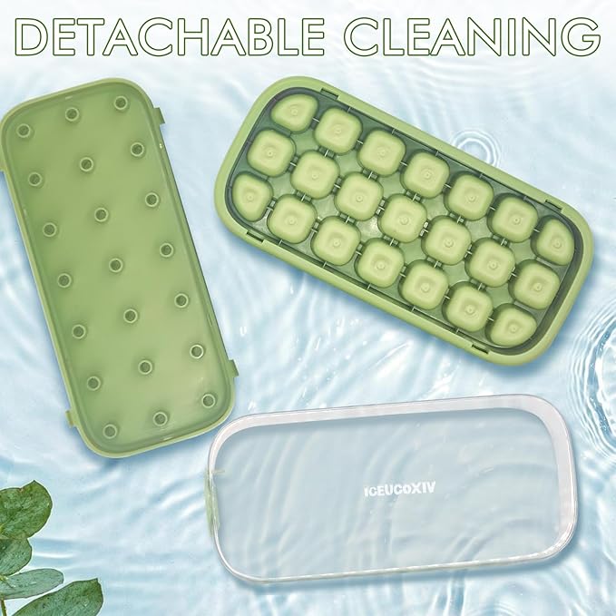 Ice Cube Tray, Easy Release Ice Mold - Silicone 21 pcs Ice Cube Trays for freezer - Ice Box for Cocktail, Tea, Coffee