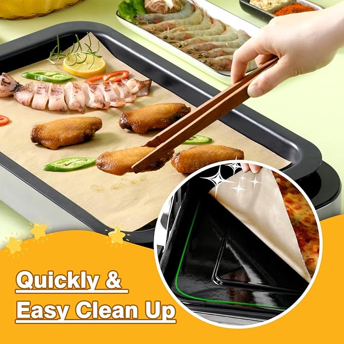 SIUDANGKA Parchment Paper Liners for Emeril Lagasse Everyday 360 Stainless Steel Air Fryer, 100 PCS Unbleached Baking Parchment Paper Disposable