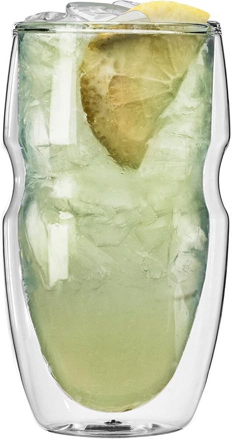 Ozeri Serafino Double Wall Insulated Iced Tea and Coffee Glasses, 16-Ounce, Set of 6