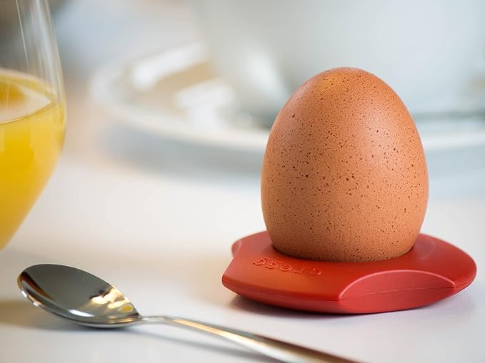 cregg 3-in-1 Egg Topper - Red – Egg Cracker, Cup & Serving Ring – Made in Germany – For Soft & Hard Boiled Eggs – Egg Shell Opener – Kitchen Gadget & Gift for Breakfast Lovers