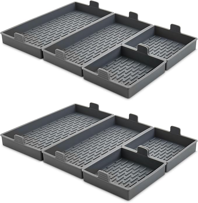HIC Kitchen Non-Stick Sheet Pan Dividers, European-Grade Silicone, 8-Pieces, Fits 2 US Half-Size 13 x 18-Inch Sheet Pans