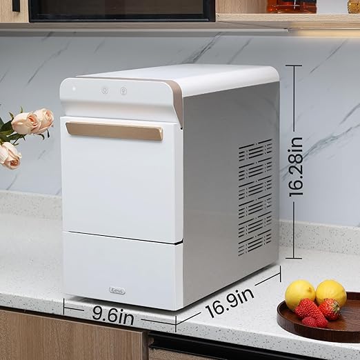 Gevi V2.0 Quiet Countertop Nugget Ice Maker, Self-Cleaning Chewable Pellet Ice Machine, 38 lbs/24H, Energy-Efficient, White