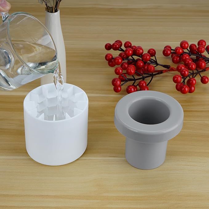 2 Pack Cylinder Ice Cube Mold Ice Trays, Silicone Ice Bucket, Portable Ice Cube Maker, Press-Type Easy-Release Ice Cup (White)