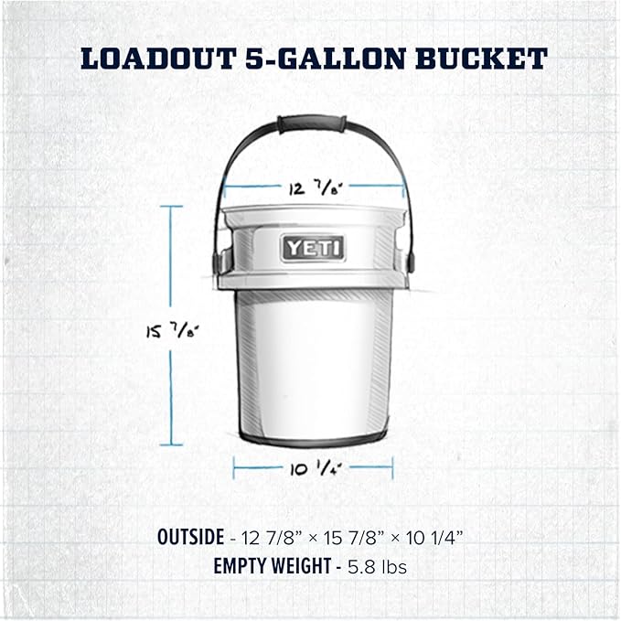 YETI Loadout 5-Gallon Bucket, Impact Resistant Fishing/Utility Bucket