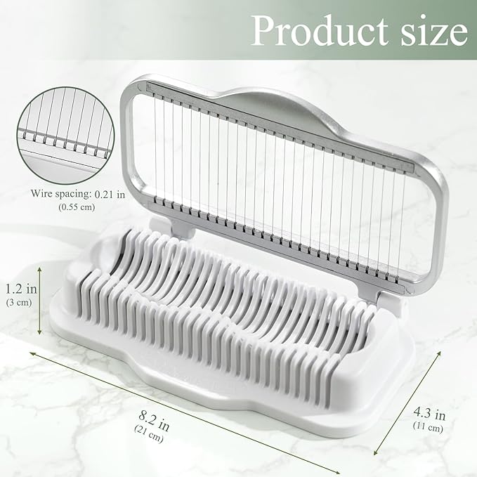 Egg Slicer for Hard Boiled Eggs Banana Slicer, Aluminium & Stainless Steel Wires Heavy Duty Bigger for Strawberry Mushroom, Dishwasher Safe