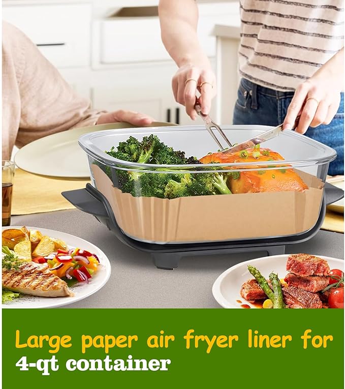 Air Fryer Liners for Ninja Crispi Air Fryer, Ninja Crispi Accessories for Ninja Crispy, 250Pcs Ninja Glass Air Fryer Liners, Crispi Air Fryer Parchment Paper Liners, Ninja Kitchen Appliances