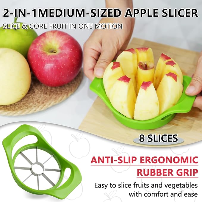 Apple Peeler Corer Slicer, 3.86 Inch Orbital Pear Peeler, Manual Apple Cutter Tool In 8 Slices for Potato Peach Kiwi Fruits