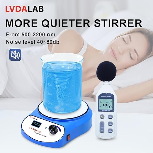 2200RPM LCD Digital Magnetic Stirrer with 2 Stir Bars, 5000ml Stainless Steel Magnetic Mixer, Lab Stirrers Mini Magnetic Stir Plate