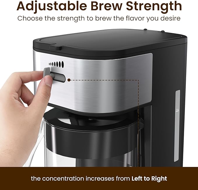 3-in-1 Coffee and Tea Machine Brewing System with 2.5 Quart Pitcher, Iced Tea Maker and Iced Coffee Maker, Strength Selector, Perfect For Tea, Coffee, Lattes, Lemonade