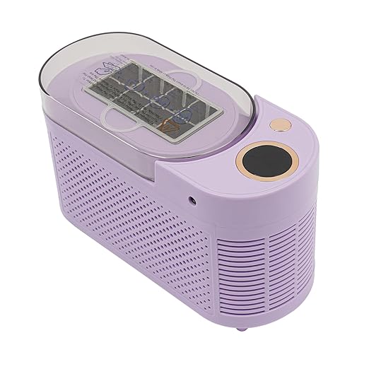 Portable Ice Maker Countertop Ice Machine Maker 8 Cubes in 10 Mins Self-Cleaning 12V Car Compatible Ice Scoop & Basket for Home Kitchen Camping RV Party (Purple)