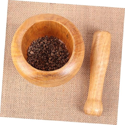 Wooden Garlic Pounder and Presser Kitchen Gadget for Home Use 4 Inch Wood Garlic Crusher and Mincer with Smooth Surface for Crushing Ginger and Spices
