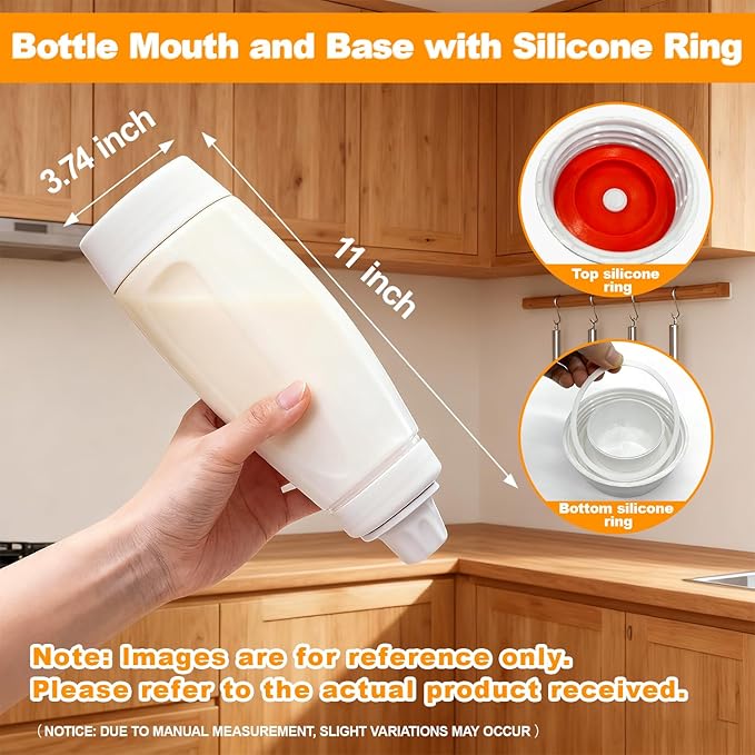 Pancake Batter Dispenser Bottle Kit - 4.5-Cup Pancakes Mixer with Shaker Ball Stainless Steel Whisk and Brush,Squeeze Bottles for Cupcake Muffin Waffle Crepe