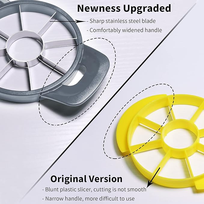 Newness Pineapple Corer and Slicer Tool, Robust Pineapple Core Remover with Upgraded Cutter & Reinforced Thicker Blade, Stainless Steel Kitchen Fruit Gadget for Diced Pineapple Rings (Grey)