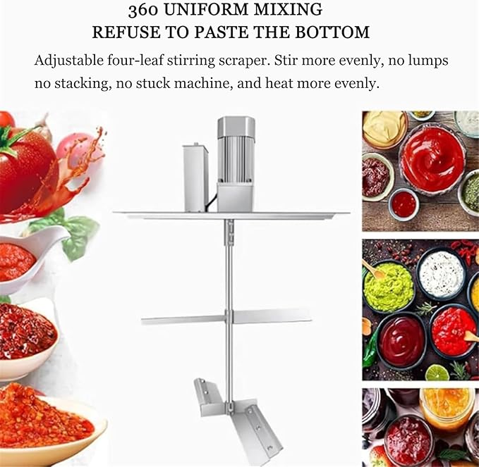Commercial Automatic Stir, Food Mixer Pot Stirrer Mixer,Automatic Cooking Machine Adjustable Stirring Speed,Commercial Pot Seasoning Bottom Soup Sauce Stirrer for for Making Jam, Sauce(20L)