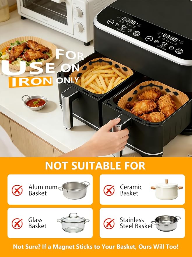 24PCS Air Fryer Magnets for Parchment Paper, Silicone Air Fryer Liners Magnets, Heat-Resistant Air Fryer Magnet Locks for Disposable Air Fryer Liners, Secure Air Fryer Accessories (Black)