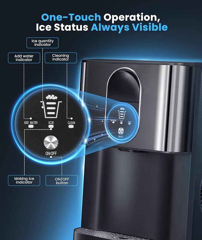 Countertop Nugget Ice Maker, 44lbs/24H Nugget Ice Machine Countertop, Chewable Pellet Ice Maker Machine with Ice Dispenser, 2.4L Water Reservoir, Self-Cleaning, Ideal for Kitchen/Bar/Office, D-Black