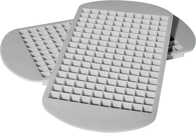 OGGI Small Ice Cube Tray, 2 Mini Ice Cube Trays, Tiny Ice Cube Maker, Flexible 160 Cavity Silicone Ice Trays for Freezer, Crushed Pebble Ice Cubes for Moscow Mules, Cocktails & Juices, BPA Free - Gray
