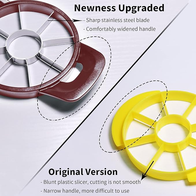 Newness Pineapple Corer and Slicer Tool, Robust Pineapple Core Remover with Upgraded Cutter & Reinforced Thicker Blade, Stainless Steel Kitchen Fruit Gadget for Diced Pineapple Rings (Red)