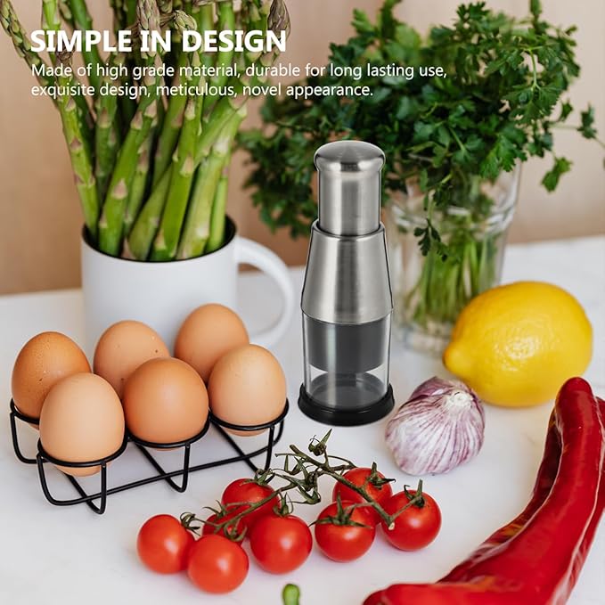 DOITOOL Manual Garlic Crusher 6.29X2.36X2.36In Stainless Steel Garlic Press Multi-Function Vegetable Chopper Kitchen Tool for Home Cooking