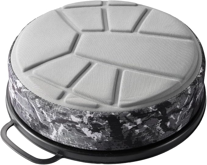 5 Gallon Bucket Seat with 3" Thick Seat Foam Cushion,360°Swivel Bucket Lid Seat,Silent Bucket Seats for Ice Fishing, Baseball, Gardening and Camping, Padded with Memory Foam.